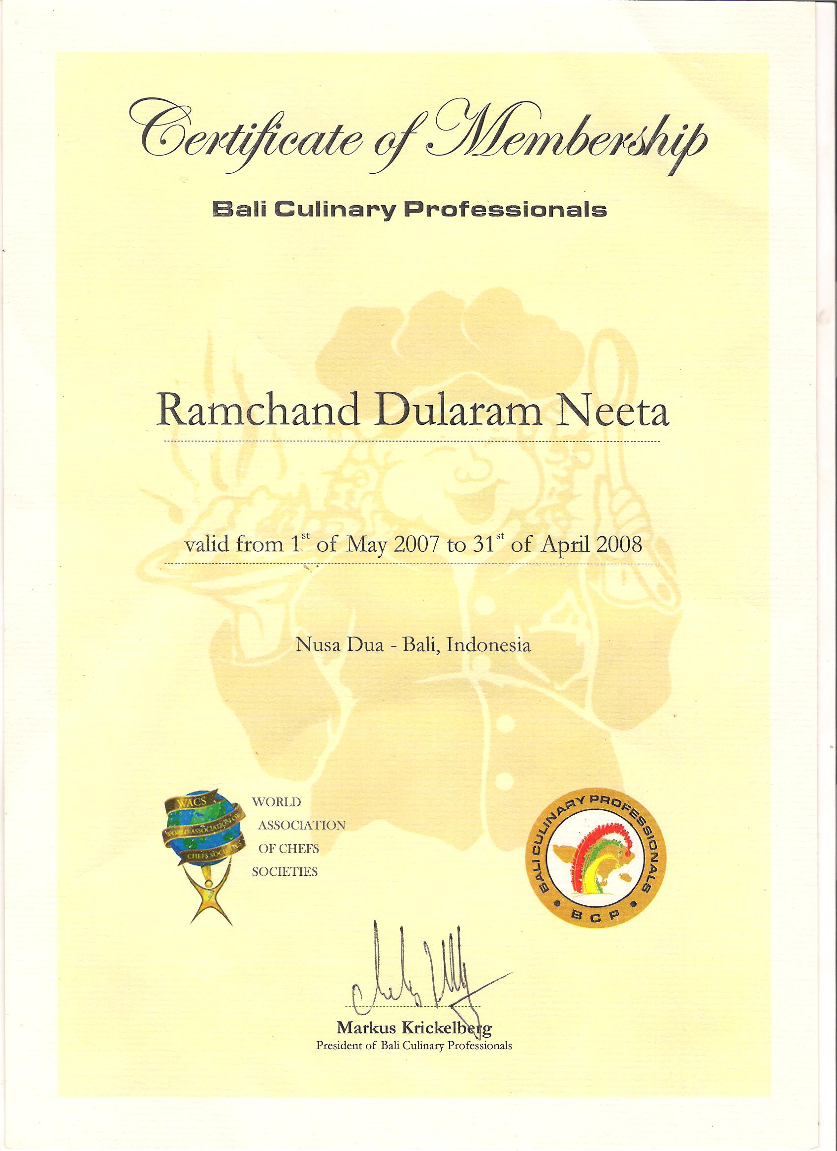 Bali Culinary Professionals 2007